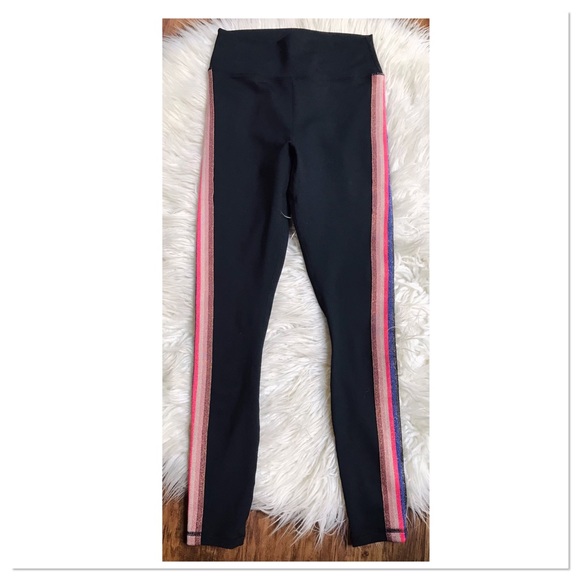 Spiritual Gangster Pants - Spiritual Gangster Essential Side Stripe Athletic Leggings Black Pink Size M